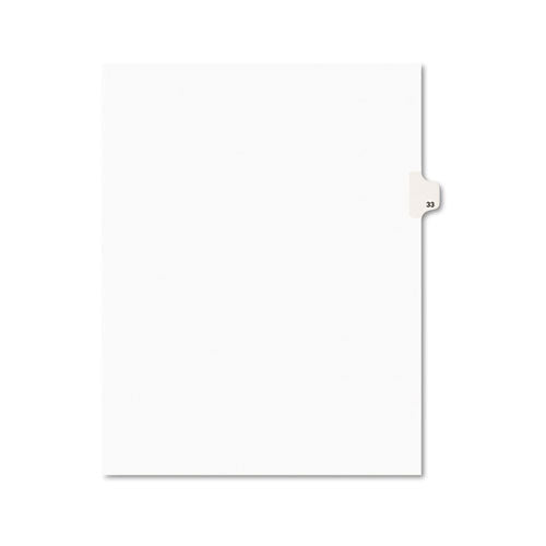 Preprinted Legal Exhibit Side Tab Index Dividers, Avery Style, 10-tab, 33, 11 X 8.5, White, 25-pack, (1033)