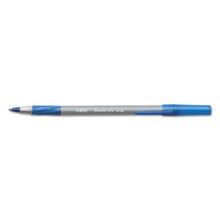 Load image into Gallery viewer, Round Stic Grip Xtra Comfort Ballpoint Pen, Easy-glide, Stick, Medium 1.2 Mm, Blue Ink, Gray-blue Barrel, Dozen
