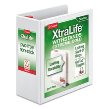 Load image into Gallery viewer, Xtralife Clearvue Non-stick Locking Slant-d Ring Binder, 3 Rings, 4&quot; Capacity, 11 X 8.5, White
