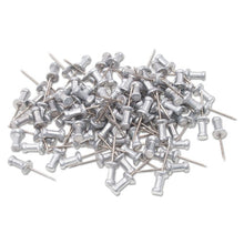 Load image into Gallery viewer, Aluminum Head Push Pins, Aluminum, Silver, 5-8&quot;, 100-box
