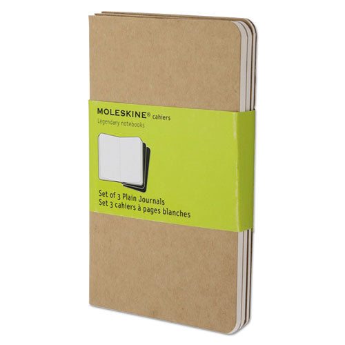 Cahier Journal, Unruled, Kraft Brown Cover, 5.5 X 3.5, 64 Sheets, 3-pack