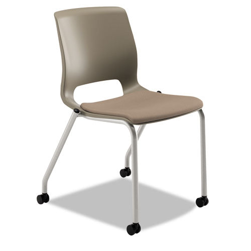 Motivate Four-leg Stacking Chair, Morel Seat-shadow Back, Platinum Base, 2-carton
