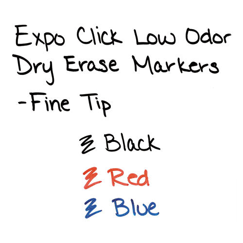 EXPO Click Dry Erase Marker, Fine Bullet Tip, Black, Dozen